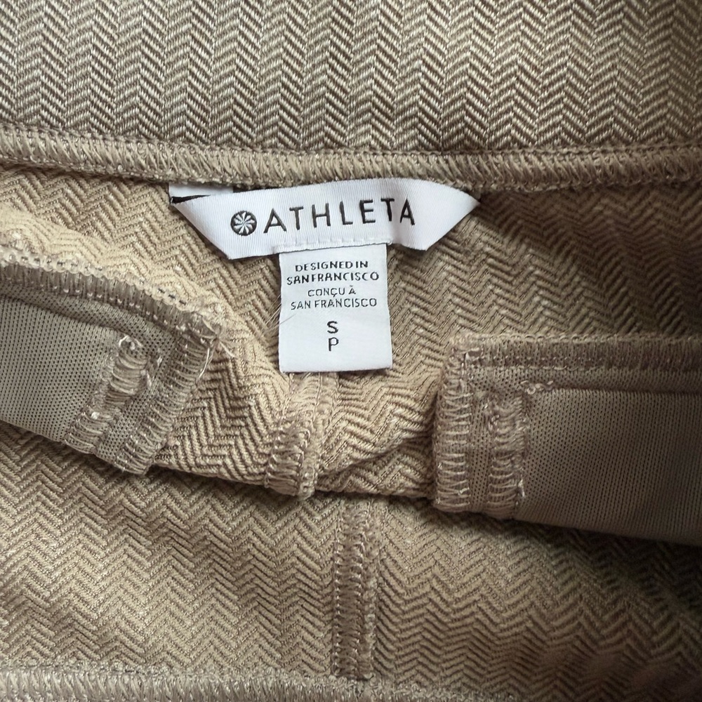 Athleta Beige Herringbone Ponte Leggings. Size S. EUC - Picture 5 of 5